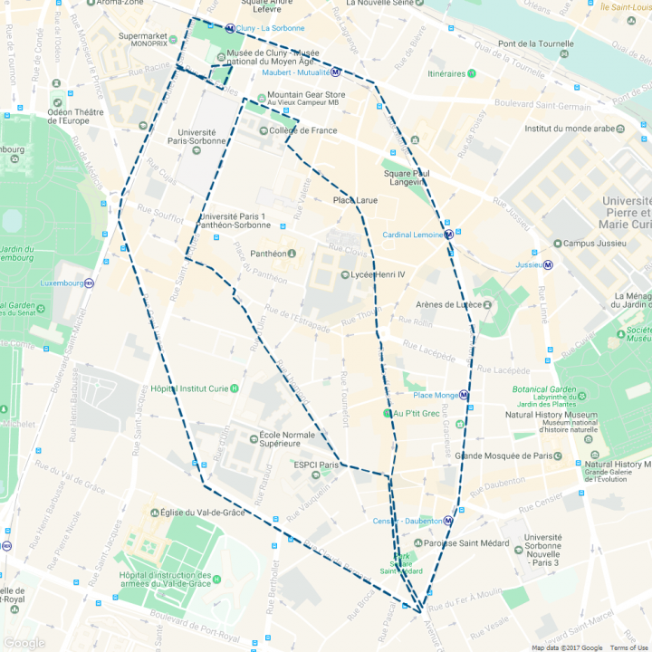 Parcours de 7 km, le 20 août 2014, Paris - Running Drawing - Minou