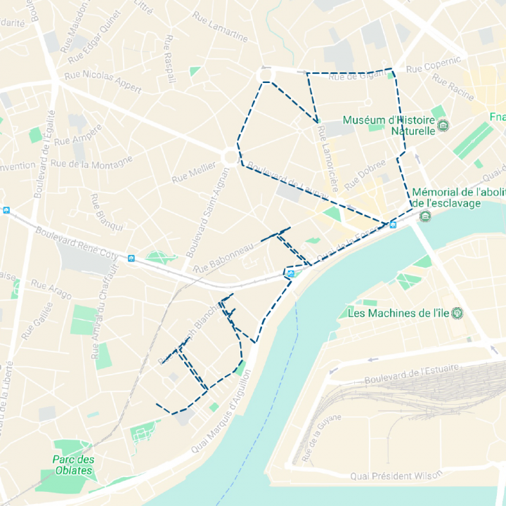 Parcours de 6 km, le 15 juillet 2016, Nantes - Running Drawing - Je t aime