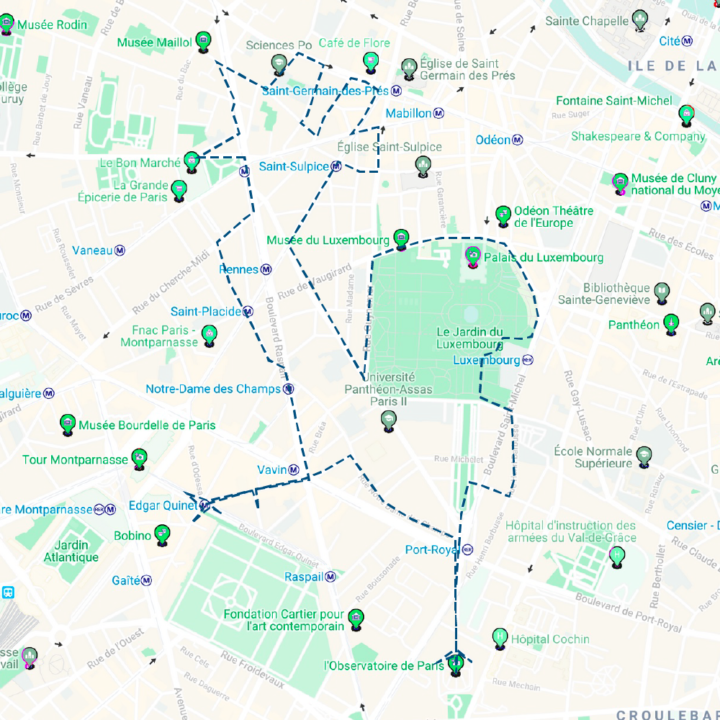 Parcours de 9 km, 14 juillet 2018, Paris - Running Drawing – Coq Gaulois