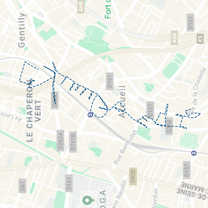 Parcours de 6 km, 2 aout 2017, Arceuil - Running Drawing – Gymnopédie